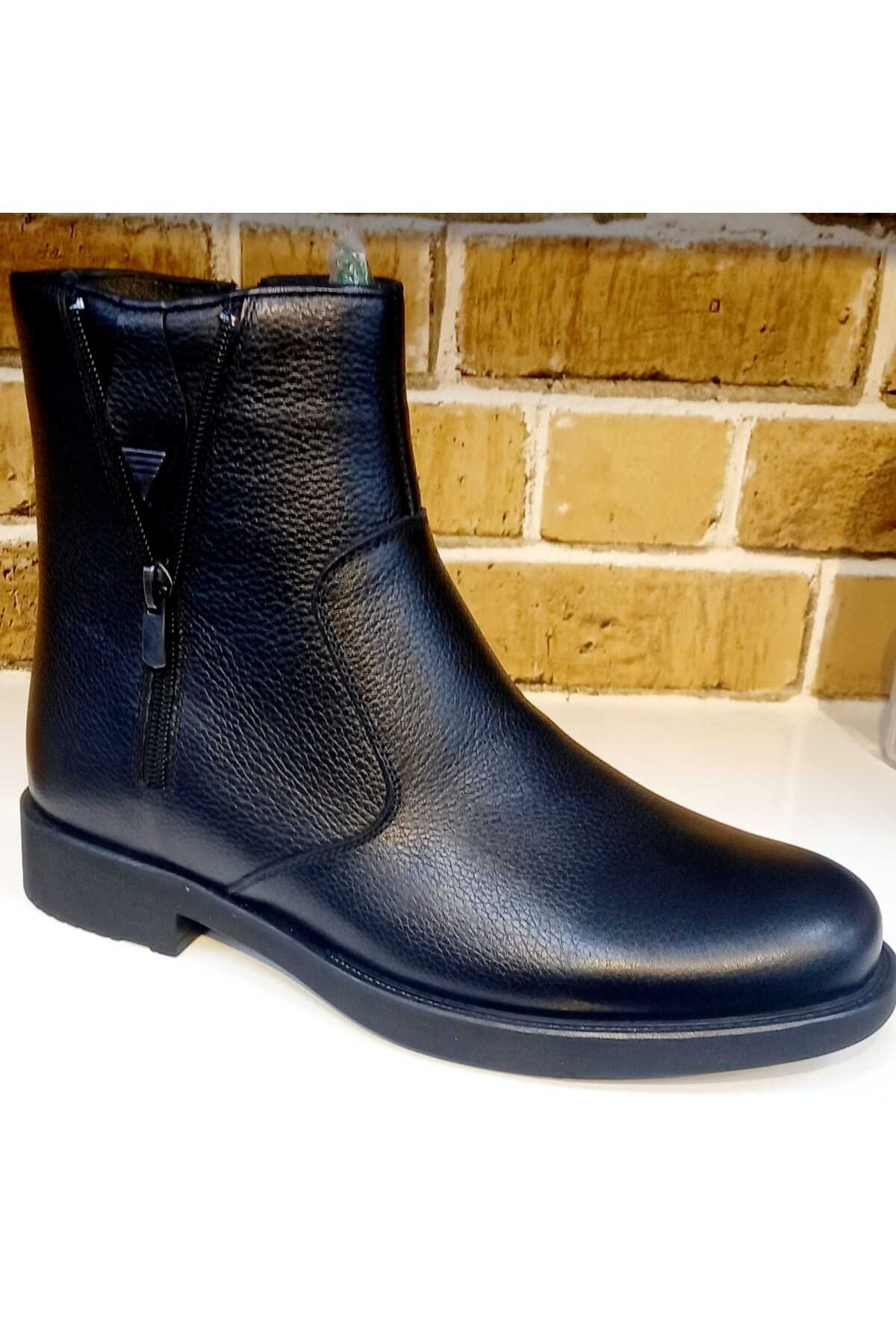 SHOES BİRİNCİ SINIF HAKİKİ DERİ FERMUARLI ORTOPEDİK TABAN TARZ BOTLAR / Beden : 44 / Cinsiyet : Erkek