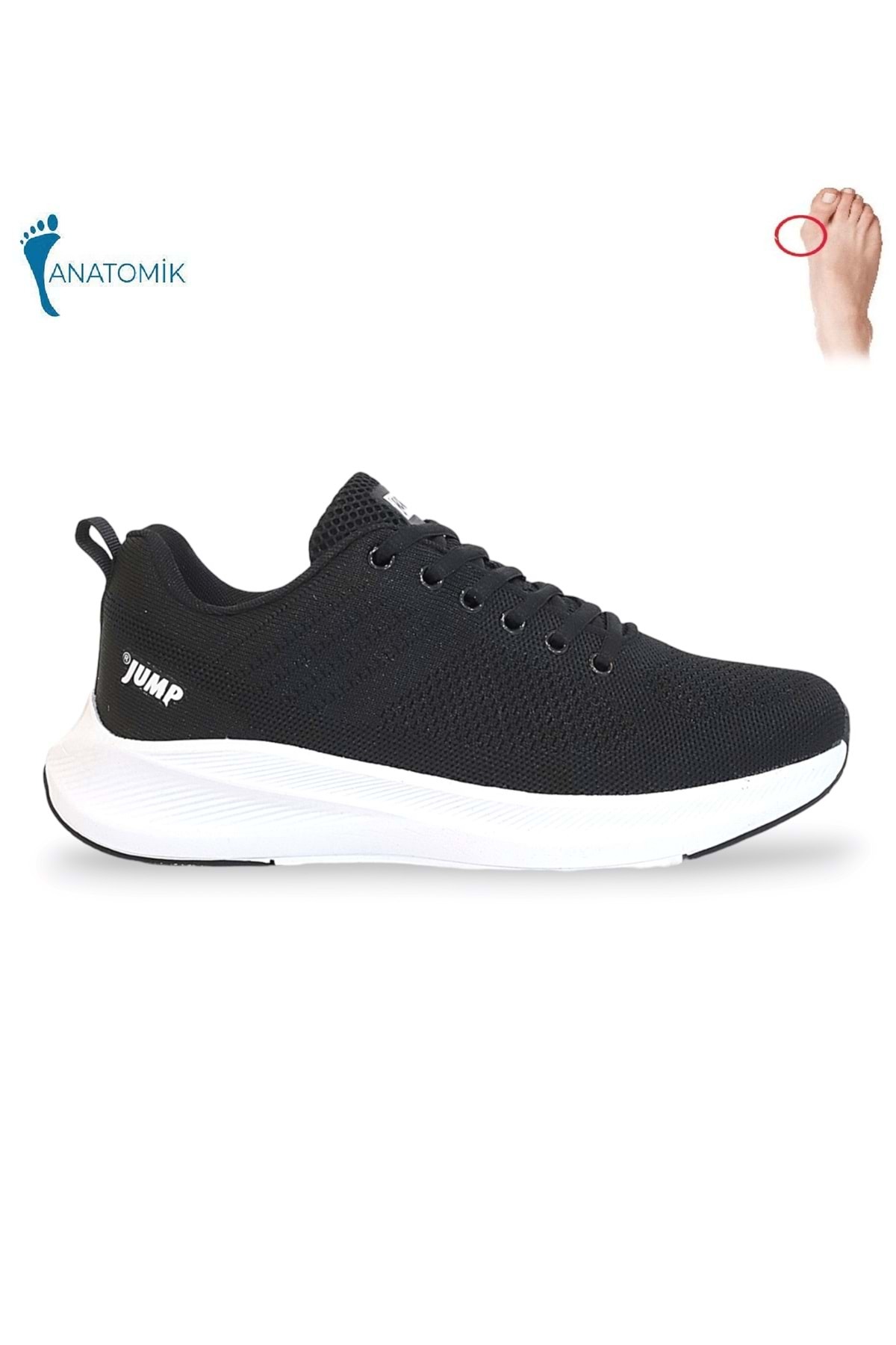 1810-29537 Anatomik Tabanlı Triko Kumaş Sneakers Ayakkabı - NKT01810-siyah beyaz-40 / Beden : 41 / Cinsiyet : Unisex