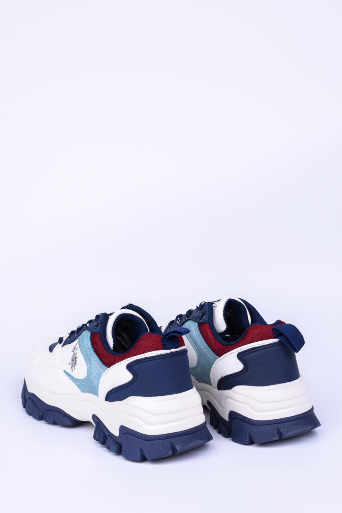 US. POLO ASSN. TRACKY BEYAZ LACİVERT KADIN SPOR AYAKKABISI SNEAKER / Beden : 36 / Cinsiyet : Kadın / Kız