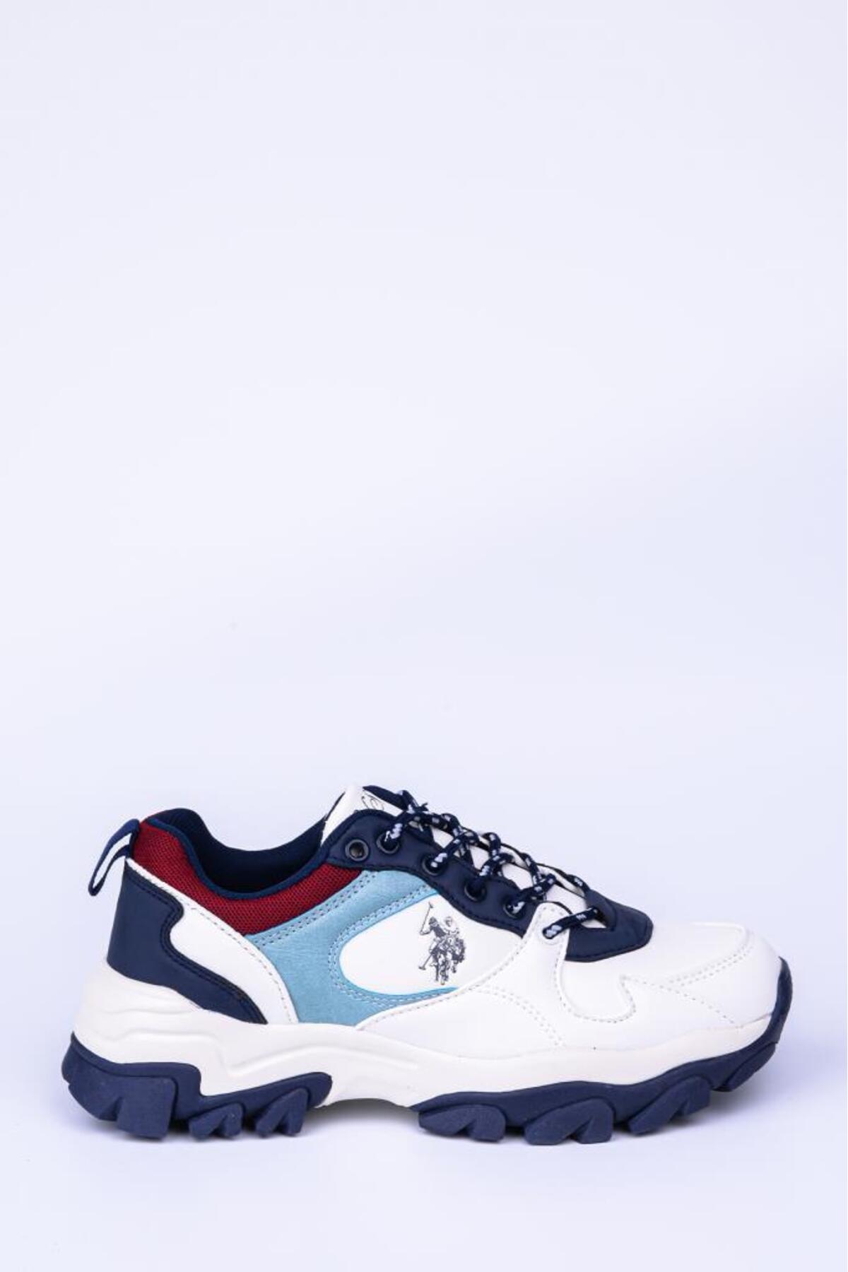US. POLO ASSN. TRACKY BEYAZ LACİVERT KADIN SPOR AYAKKABISI SNEAKER / Beden : 36 / Cinsiyet : Kadın / Kız