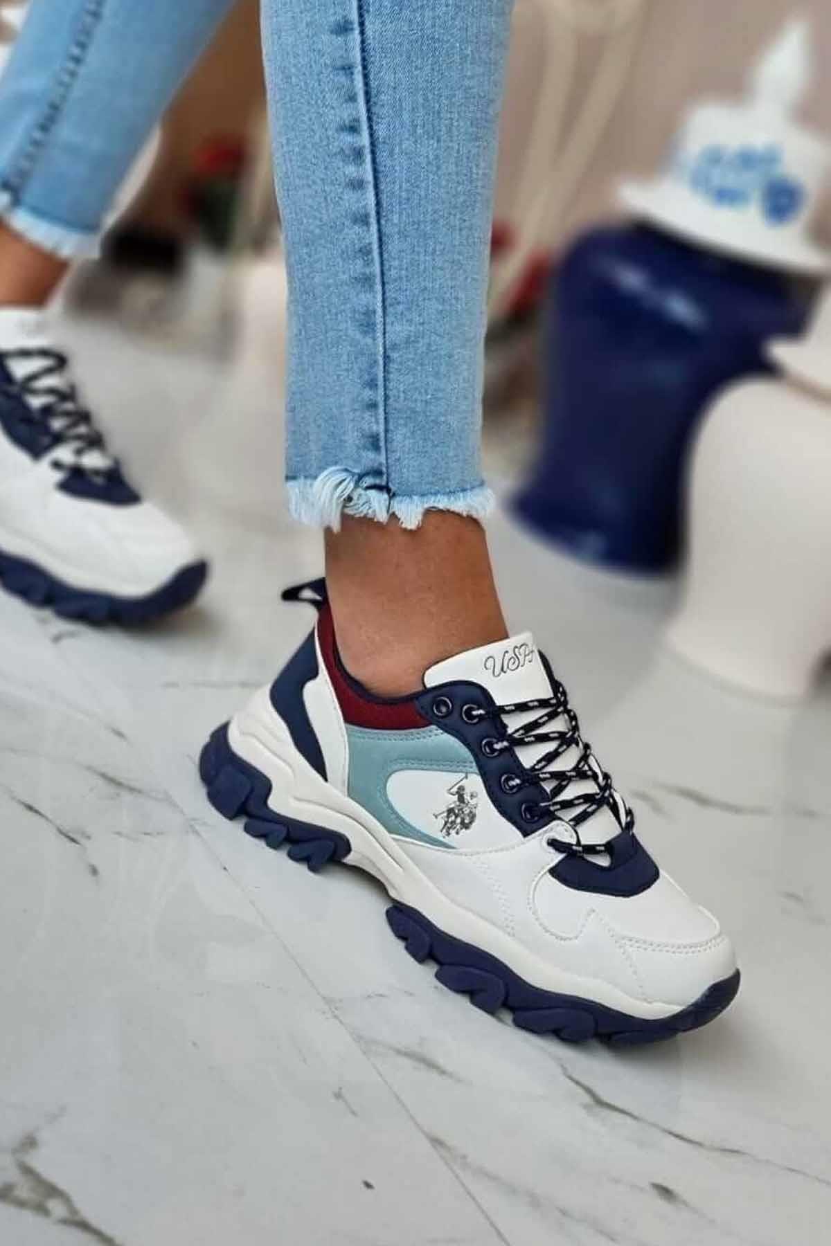 TRACKY 4FX Kadın Beyaz Sneaker Spor Ayakkabı-Beyaz / Beden : 38 / Cinsiyet : Kadın / Kız