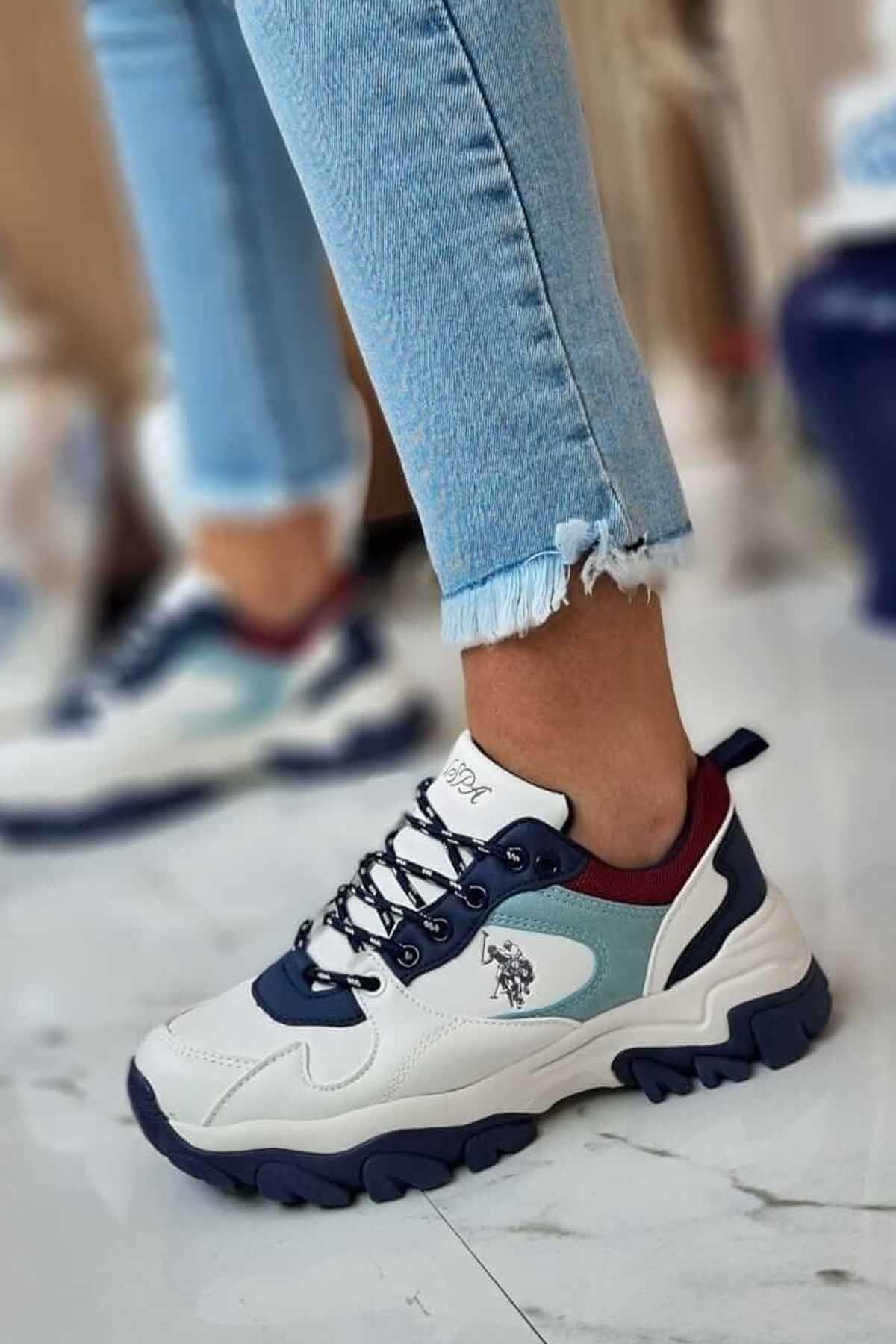 TRACKY 4FX Kadın Beyaz Sneaker Spor Ayakkabı-Beyaz / Beden : 37 / Cinsiyet : Kadın / Kız