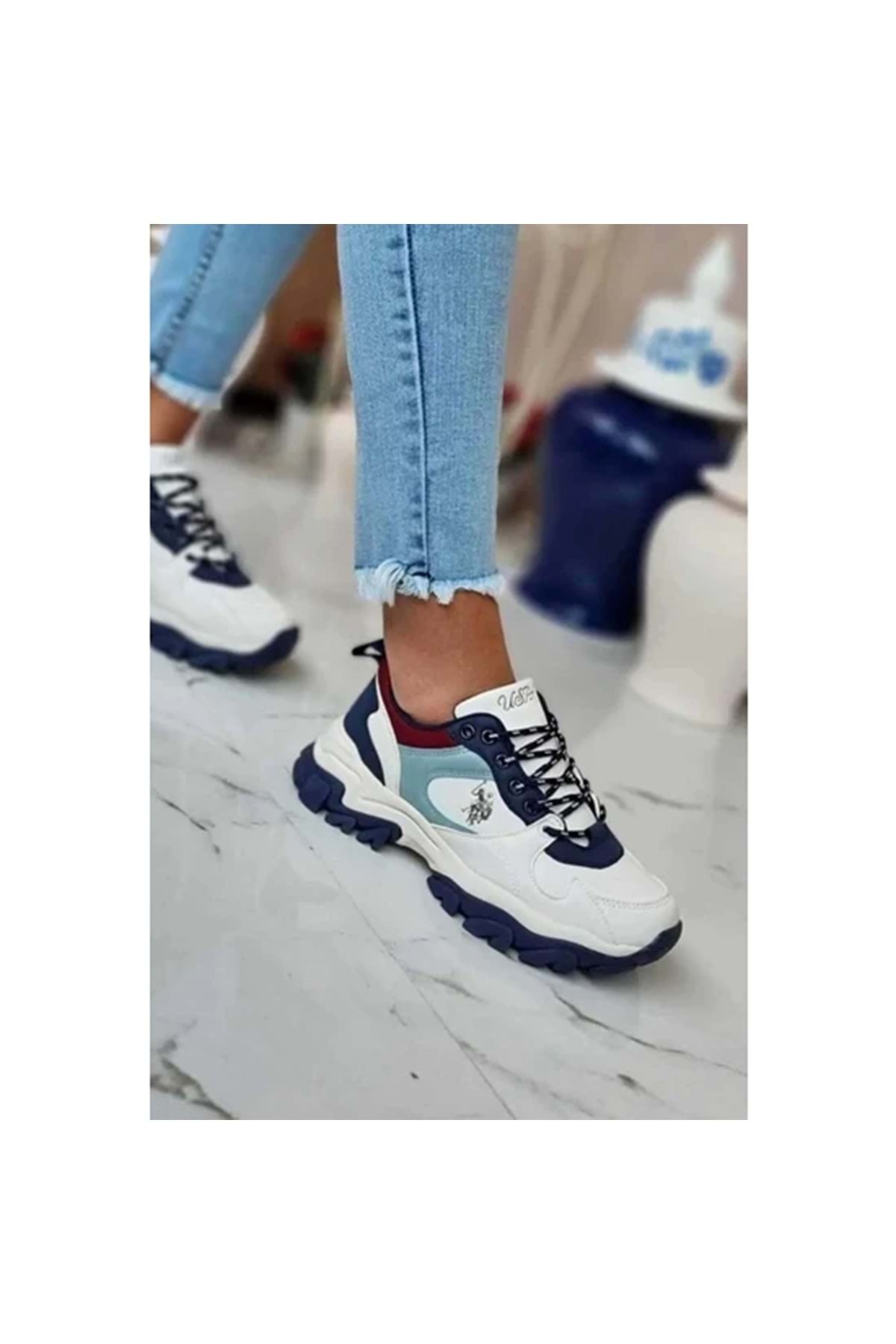 U.S.POLO TRACKY 2PR GÜNLÜK SPOR AYAK.BYN - BEYAZ MAVİ - 37 - ST05536-BEYAZ MAVİ-37 / Beden : 36 / Cinsiyet : Kadın / Kız