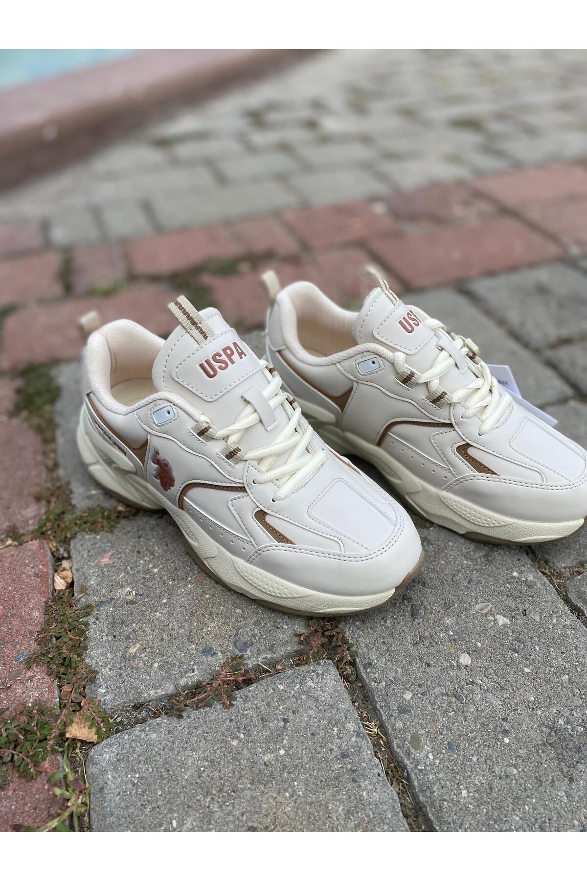U.S. POLO  ORTABETİK CİLT SPOR AYAKKABI 880368 ISABELLA BEJ / Beden : 37 / Cinsiyet : Kadın / Kız