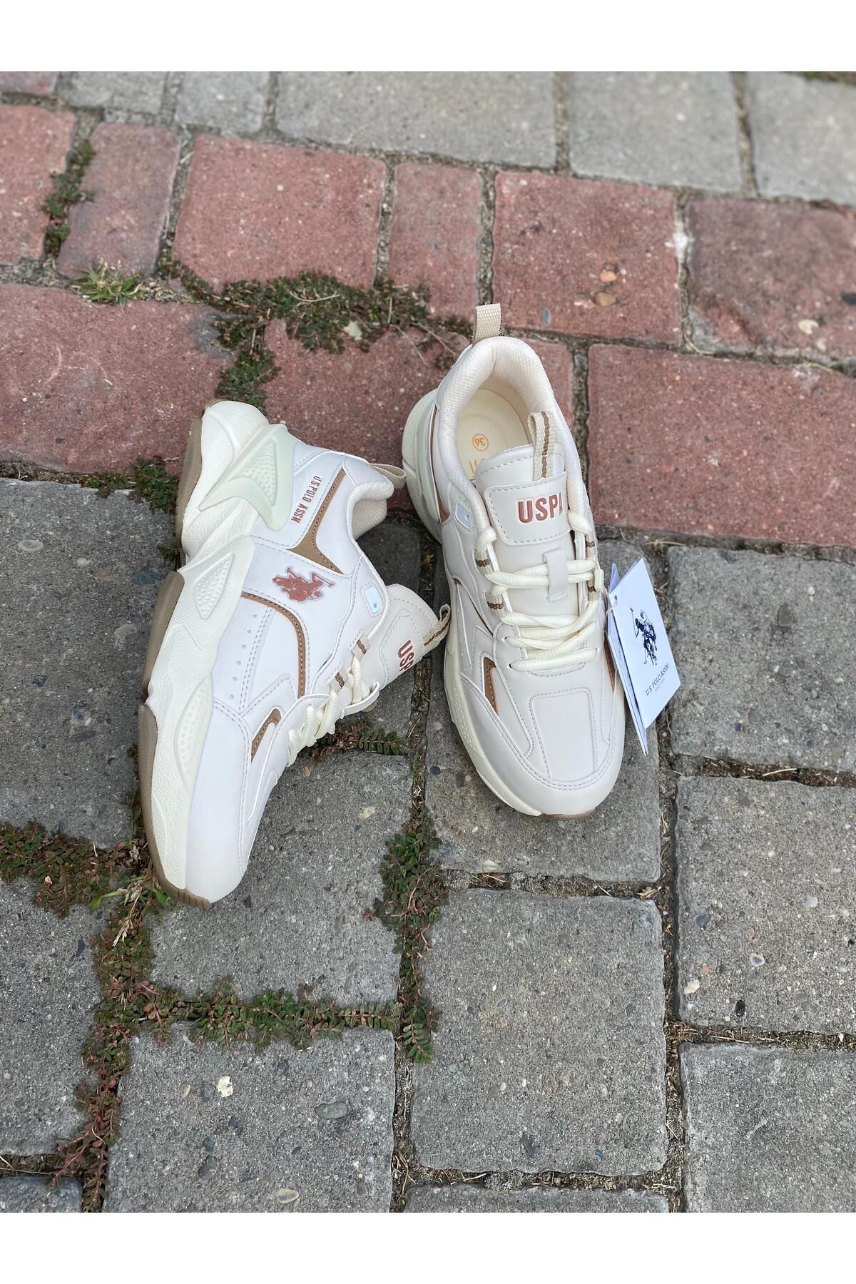 U.S. POLO  ORTABETİK CİLT SPOR AYAKKABI 880368 ISABELLA BEJ / Beden : 39 / Cinsiyet : Kadın / Kız