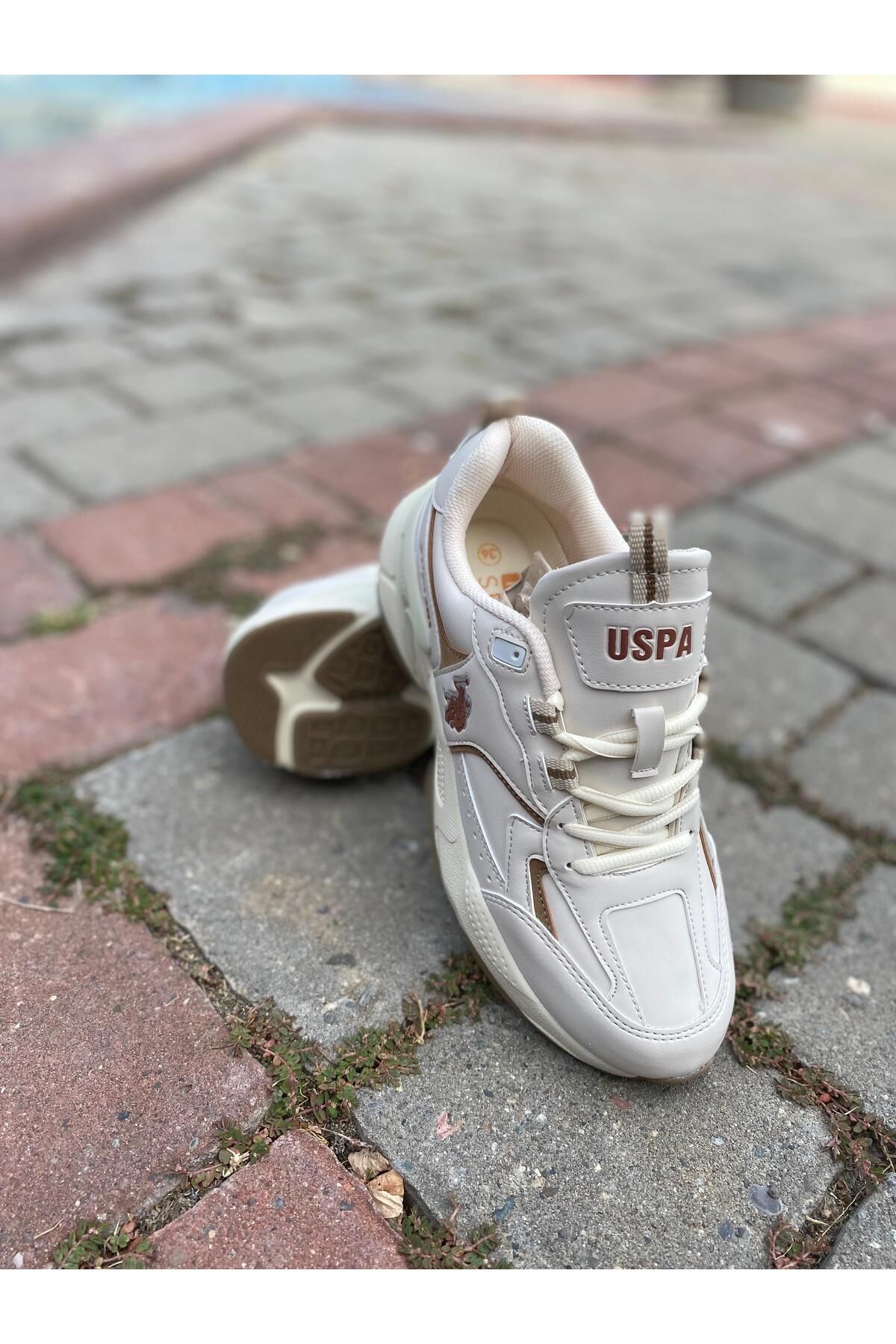 U.S. POLO  ORTABETİK CİLT SPOR AYAKKABI 880368 ISABELLA BEJ / Beden : 36 / Cinsiyet : Kadın / Kız