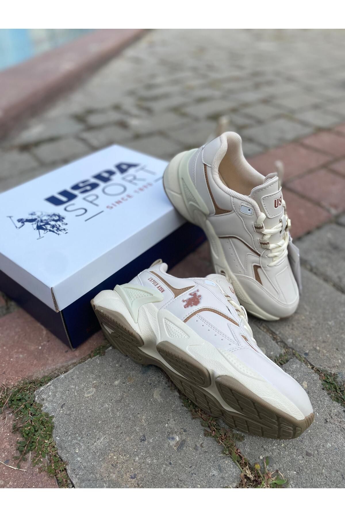 U.S. POLO  ORTABETİK CİLT SPOR AYAKKABI 880368 ISABELLA BEJ / Beden : 40 / Cinsiyet : Kadın / Kız