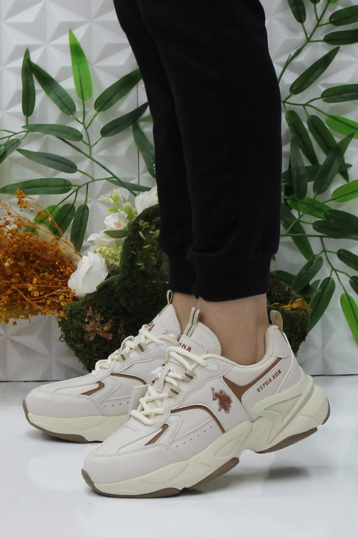 U.S. Polo Assn. Isabella Bej Rahat Orijinal Ürün Kadın Spor Ayakkabı Sneaker / Beden : 38 / Cinsiyet : Kadın / Kız