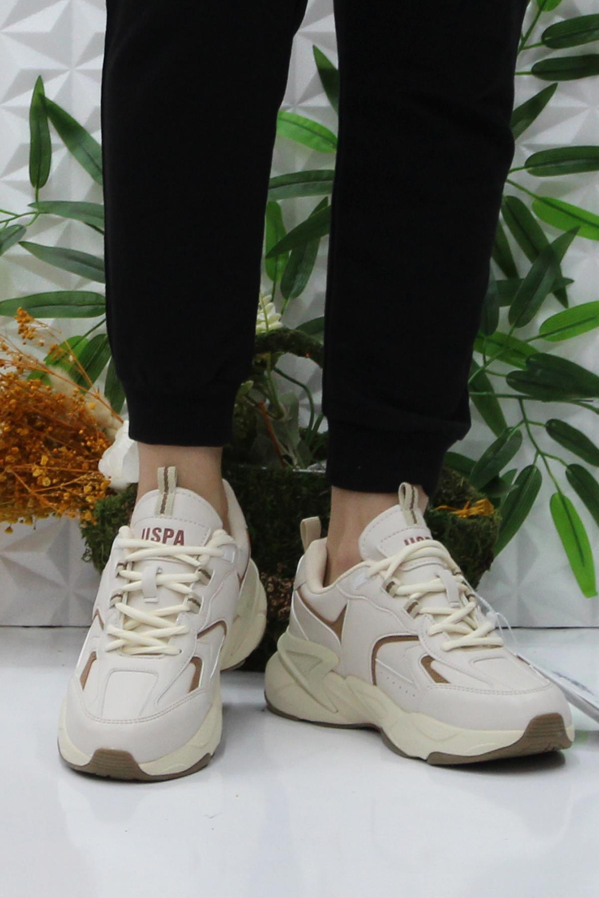 U.S. Polo Assn. Isabella Bej Rahat Orijinal Ürün Kadın Spor Ayakkabı Sneaker / Beden : 40 / Cinsiyet : Kadın / Kız