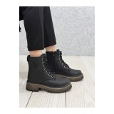 2615 -1 Siyah Cilt Kalın Taban  Bot / Beden : 38 / Cinsiyet : Kadın / Kız