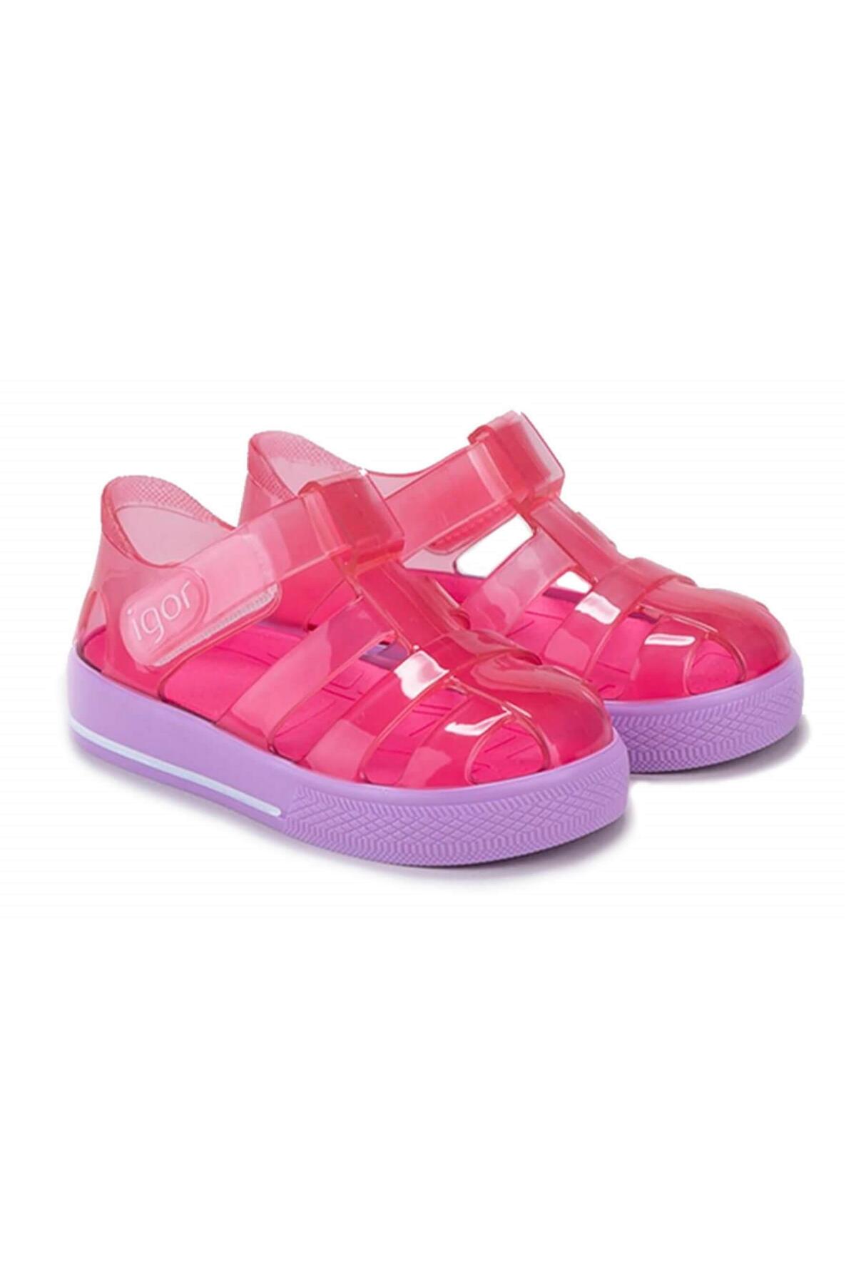 S10270 Star Bicolor Çocuk Sandalet Fuşya-Lila / Beden : 26 / Cinsiyet : Unisex