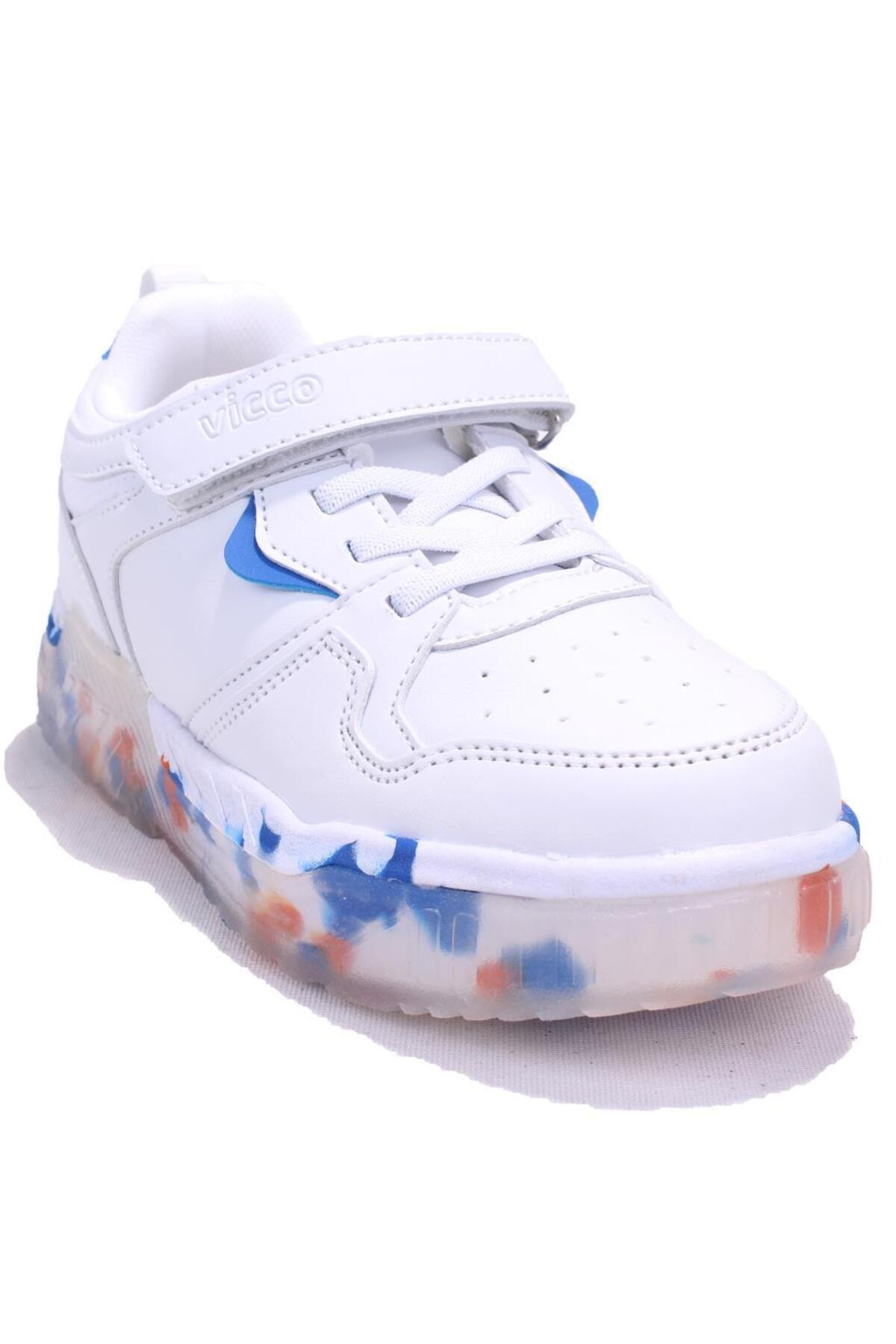 Monaco 346F24K304 Beyaz Mavi Ortopedik Günlük Erkek Çocuk Spor Ayakkabı / Beden : 34 / Cinsiyet : Erkek