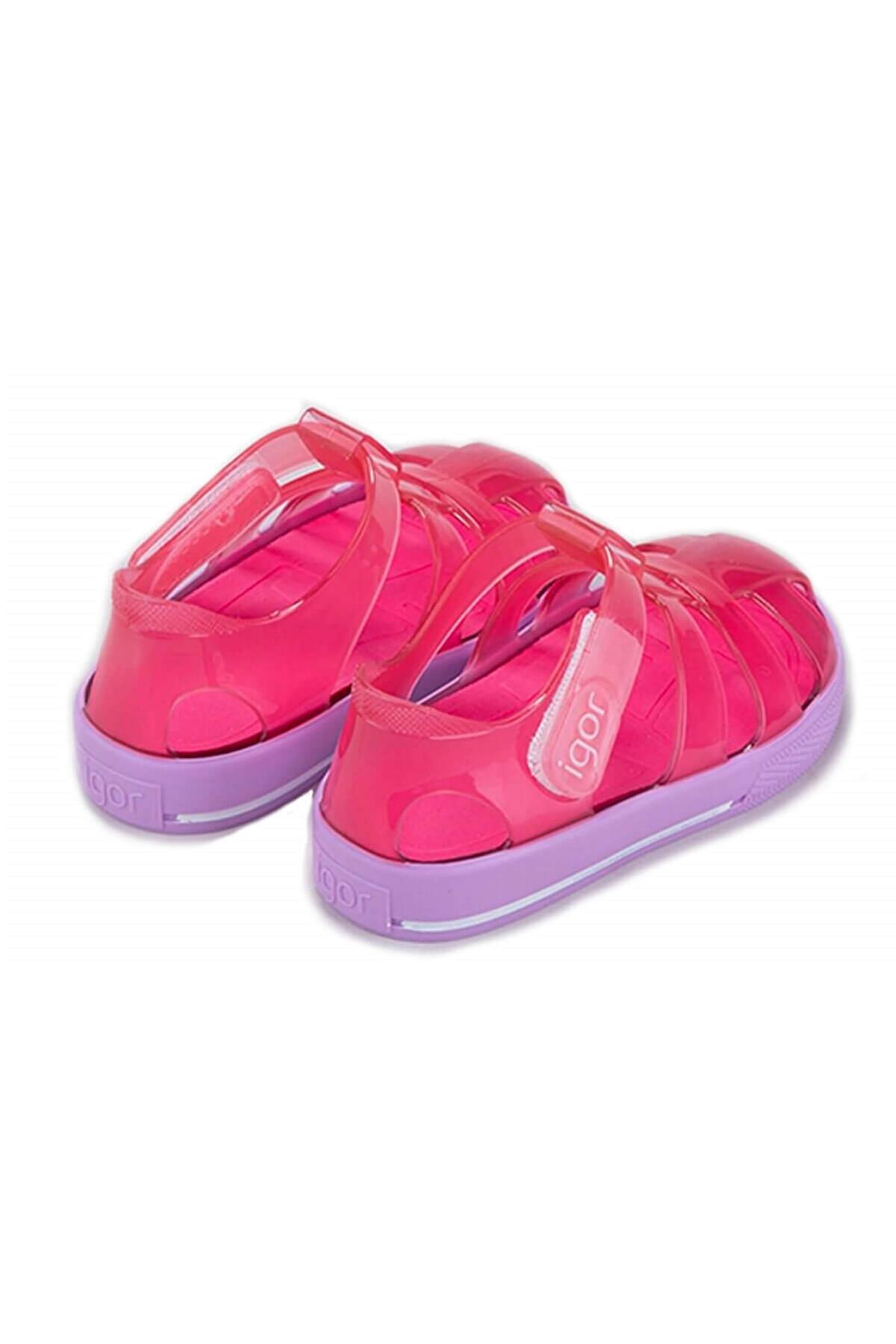 S10270 Star Bicolor Çocuk Sandalet Fuşya-Lila / Beden : 23 / Cinsiyet : Kadın / Kız