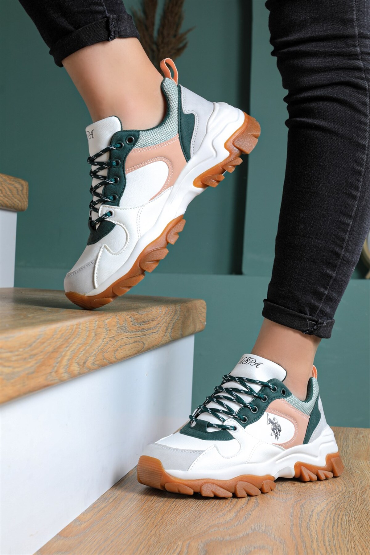 Tracky 3pr-beyaz Yeşil Yürüyüş Ayakkabısı / Beden : 37 / Cinsiyet : Kadın / Kız