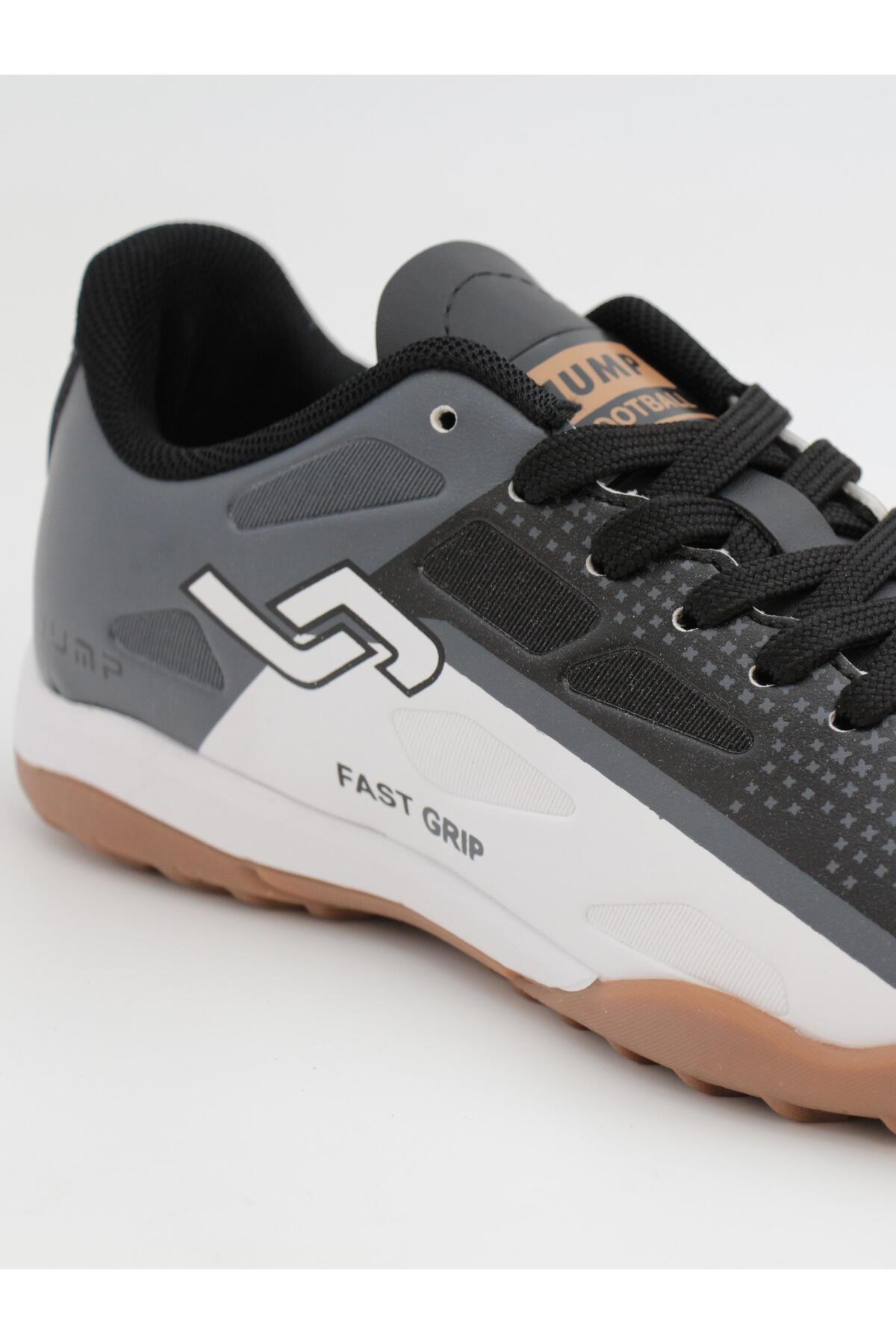 30548 Siyah Beyaz GRİ Detay Çim Saha Halı Saha Futbol Ayakkabı / Beden : 39 / Cinsiyet : Unisex