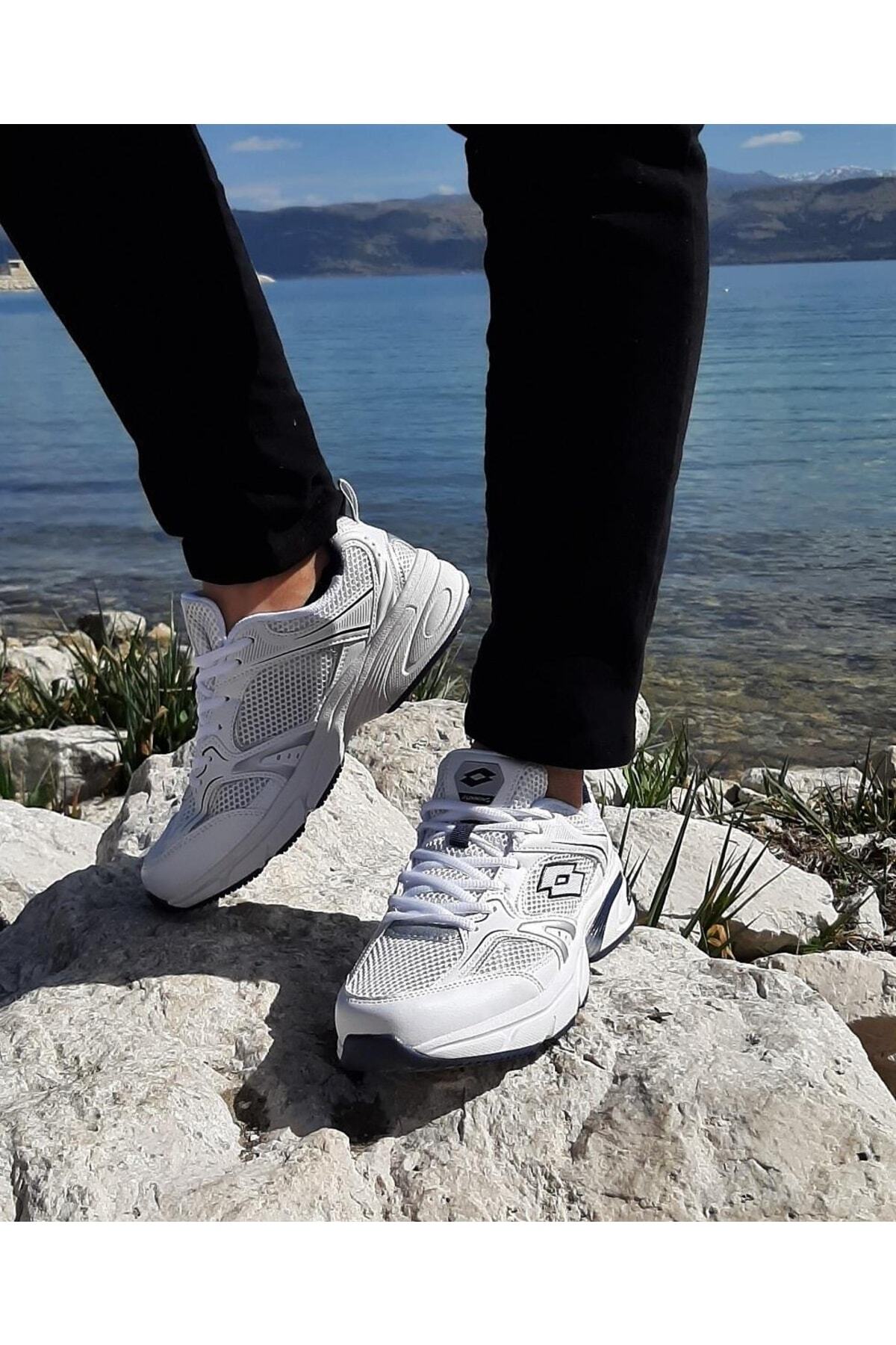 Athens Beyaz-laci Hafızalı Ortopedik Hafif Spor Ayakkabı / Beden : 42 / Cinsiyet : Erkek