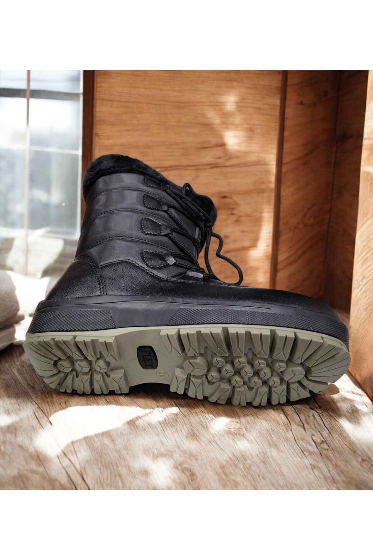 BAĞCIKLI KÜRKLÜ KADIN FLET BOT KIŞLIK AYAKKAB BOT / Beden : 38 / Cinsiyet : Kadın / Kız