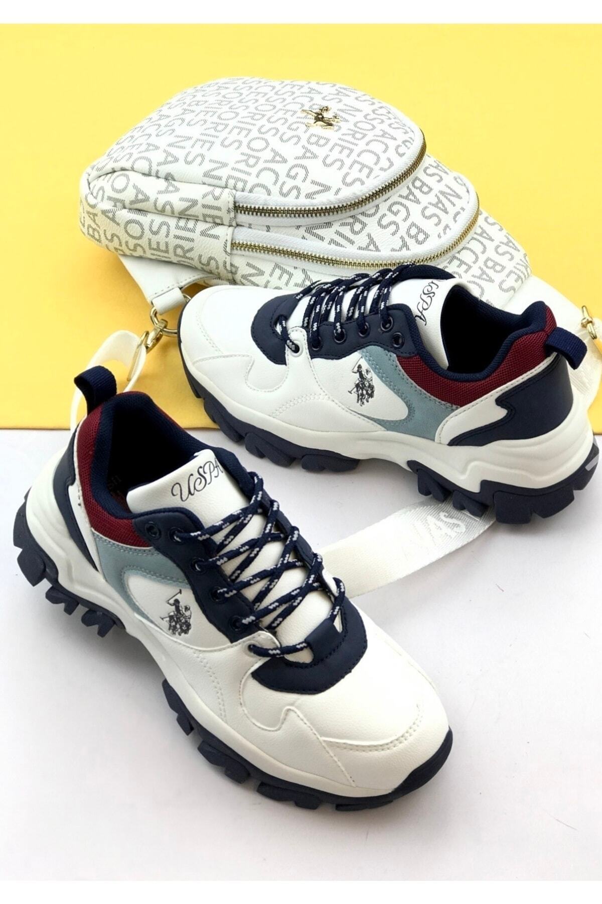 Beyaz - U.s Polo Assn Tracky Kadın Renkli Sneaker Sneaker / Beden : 38 / Cinsiyet : Kadın / Kız