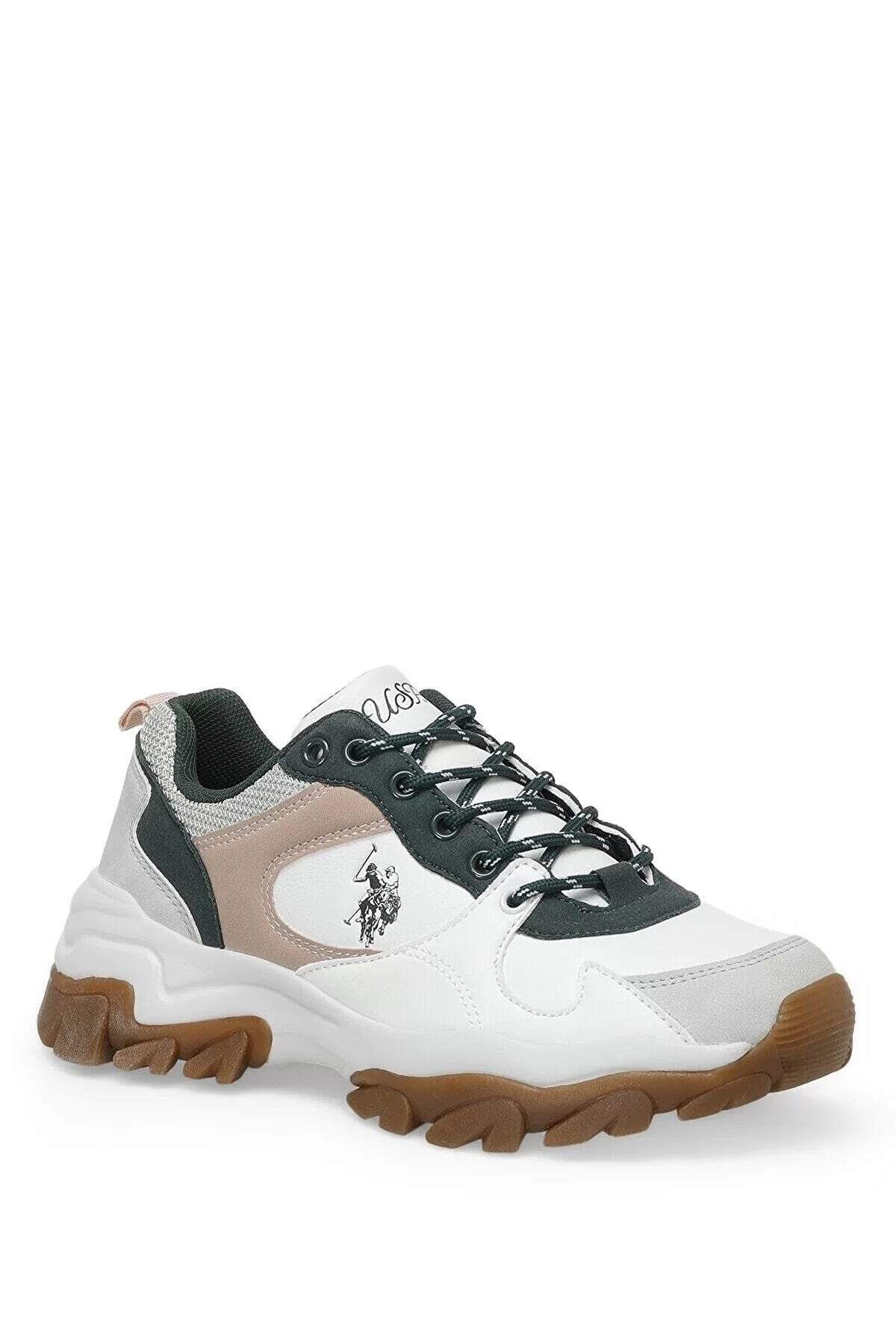 U.s.polo Assn. Tracky Ayakkabi - Beyaz Yesil Yürüyüş Ayakkabısı / Beden : 36 / Cinsiyet : Kadın / Kız