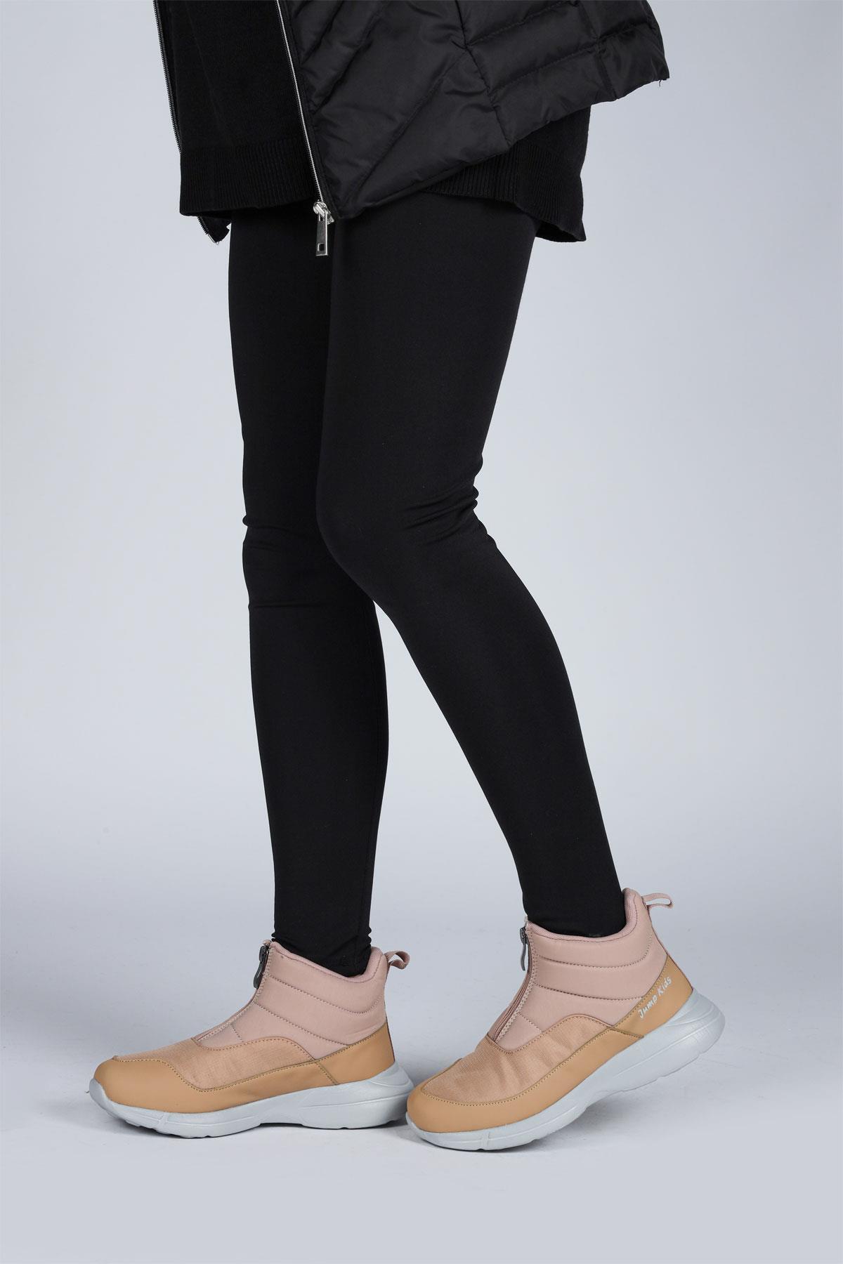 29177 Fermuarlı Somon Pembe - Kahverengi Kız Çocuk Günlük Bot / Beden : 33 / Cinsiyet : Kadın / Kız