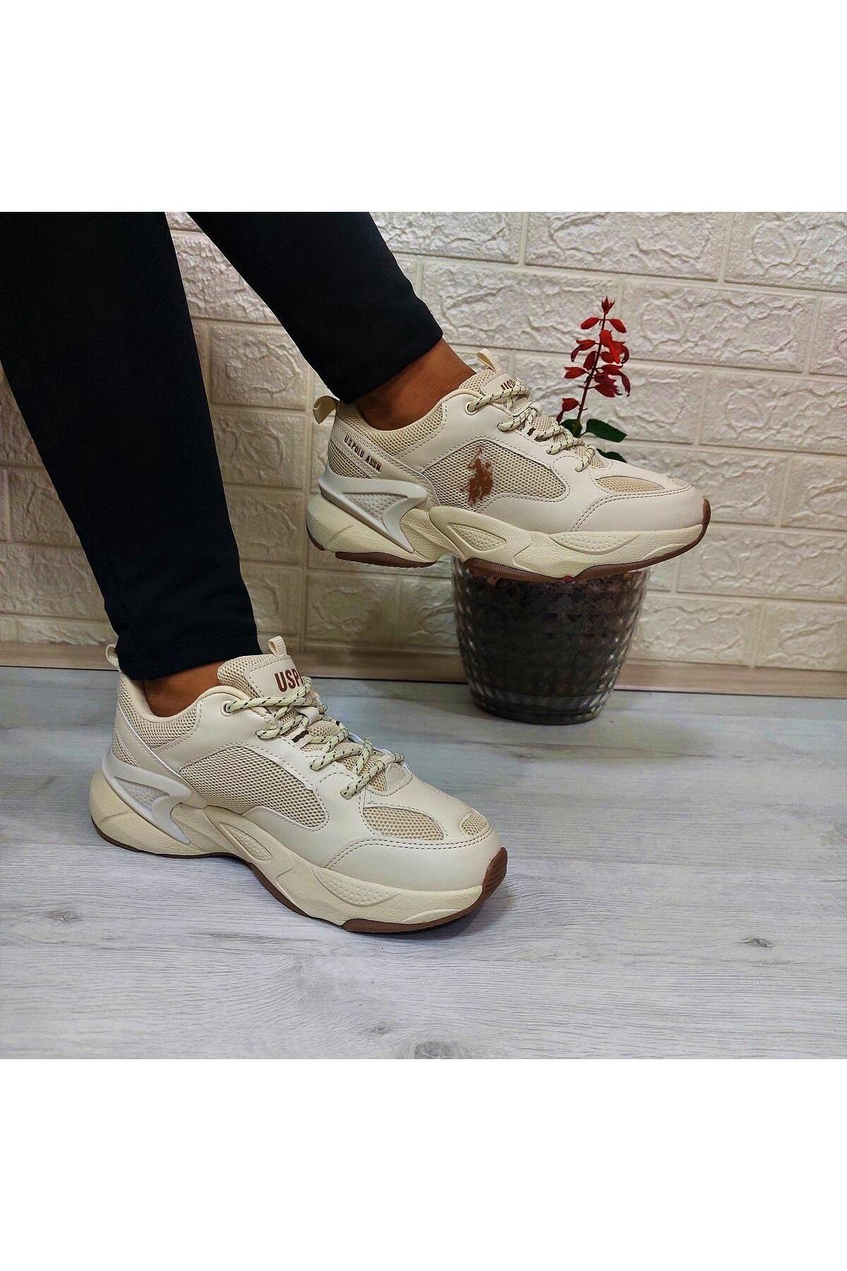 U.S.Polo Maybe Bej İçi Fuspetli Kalın Taban Kadın Spor Ayakkabı Yürüyüş Ayakkabısı / Beden : 36 / Cinsiyet : Kadın / Kız