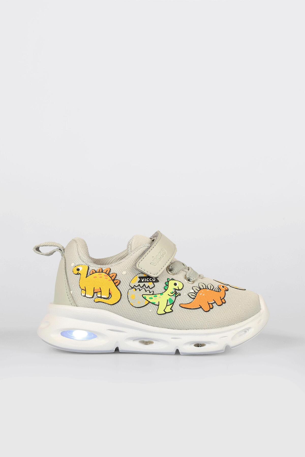 Dino Işıklı Unisex Okul Öncesi Gri Spor Ayakkabı / Beden : 27 / Cinsiyet : Unisex