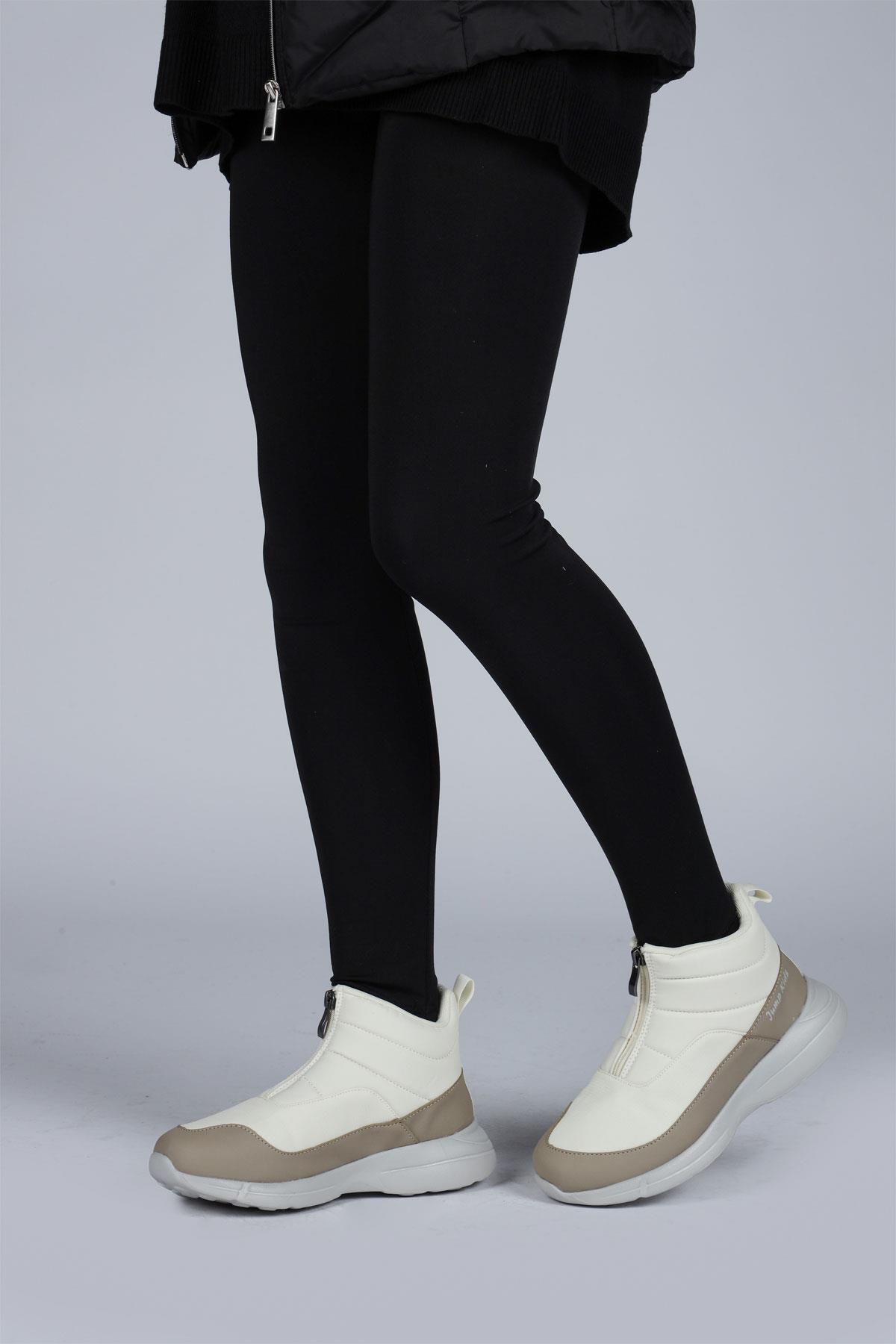 29177 Fermuarlı Bej Kız Çocuk Günlük Bot / Beden : 35 / Cinsiyet : Kadın / Kız