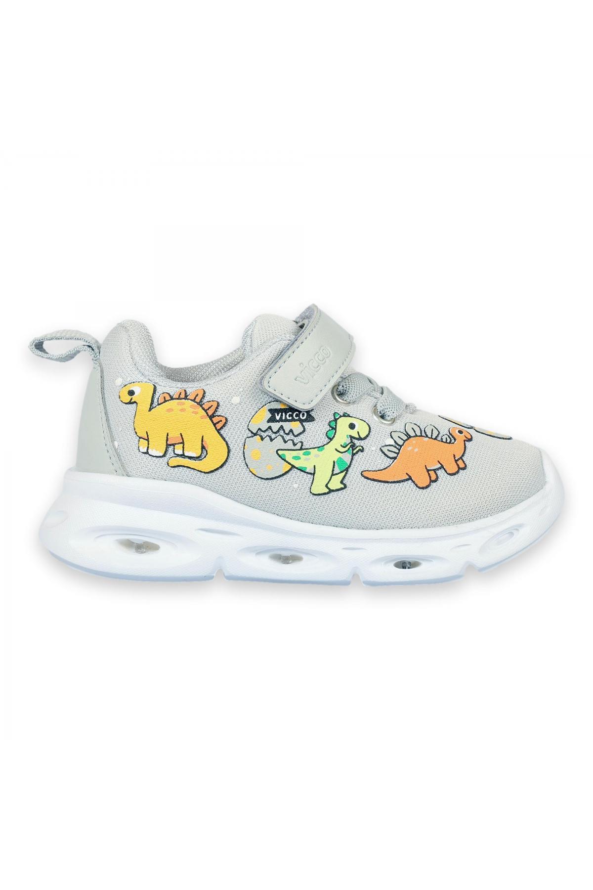 346.b25y.171 Dino Bebeışıklı Phylon Gri Erkek Çocuk Spor Ayakkabı / Beden : 27 / Cinsiyet : Erkek