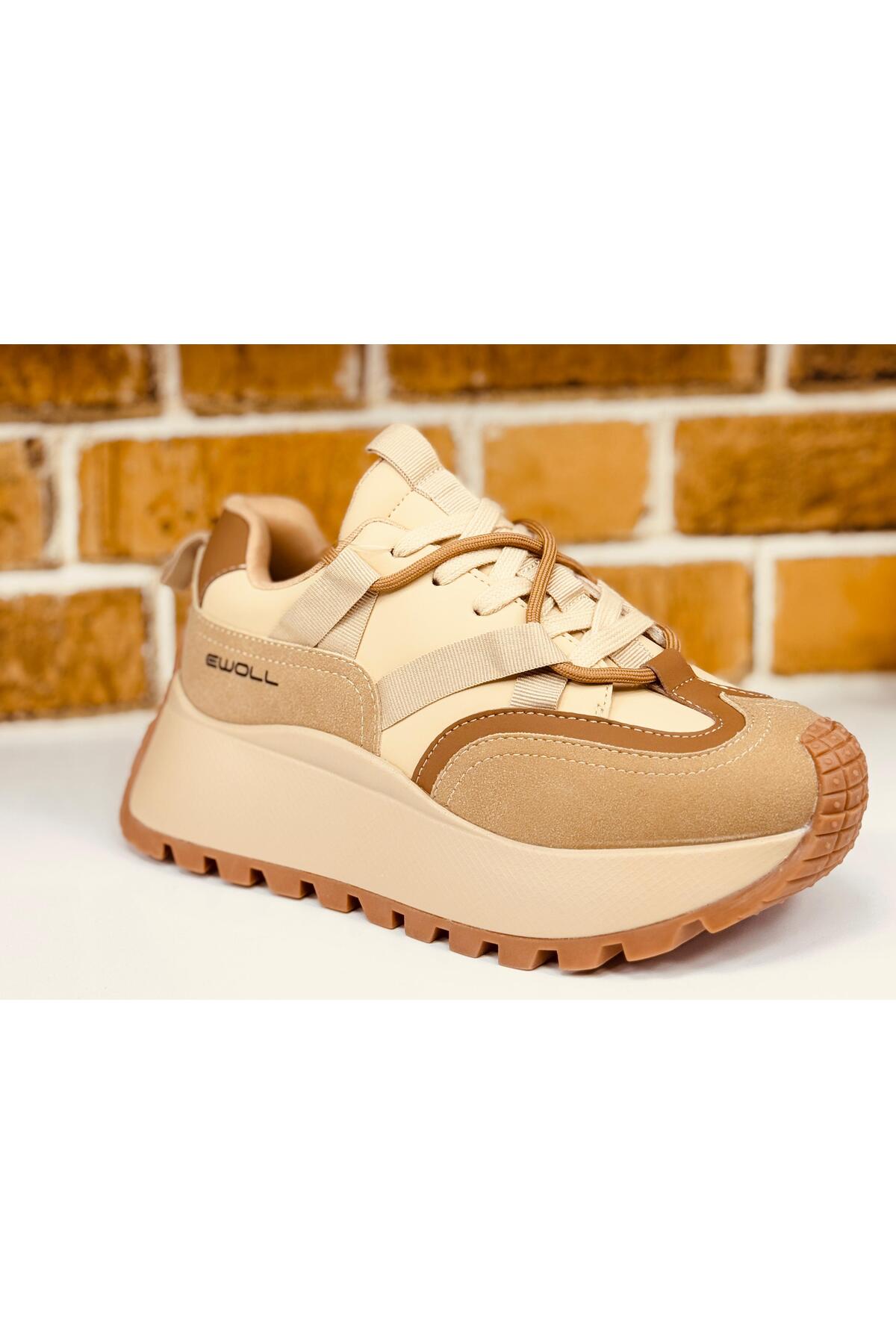 Kadın Sneaker Yüksek Taban Triko Tarz Spor Ayakkabı / Beden : 40 / Cinsiyet : Kadın / Kız