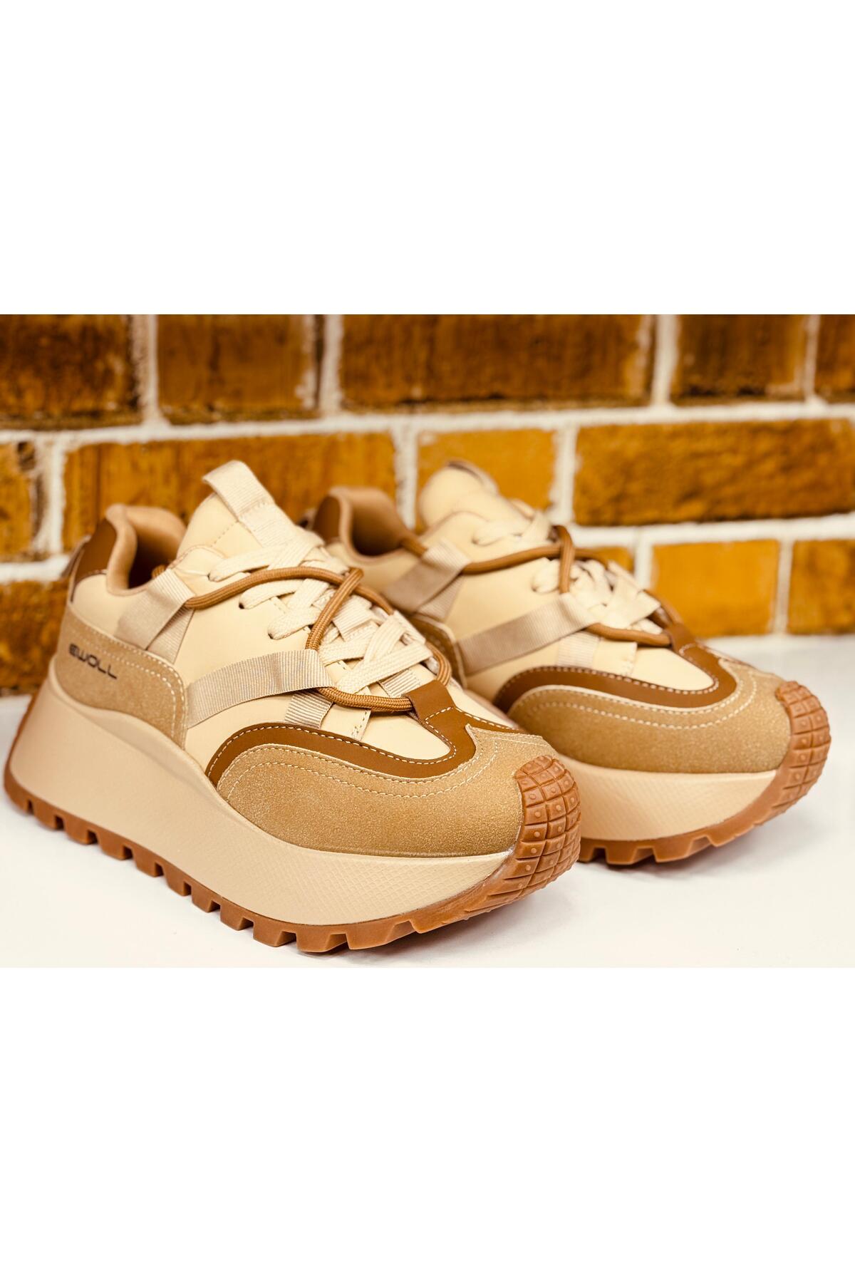 Kadın Sneaker Yüksek Taban Triko Tarz Spor Ayakkabı / Beden : 38 / Cinsiyet : Kadın / Kız