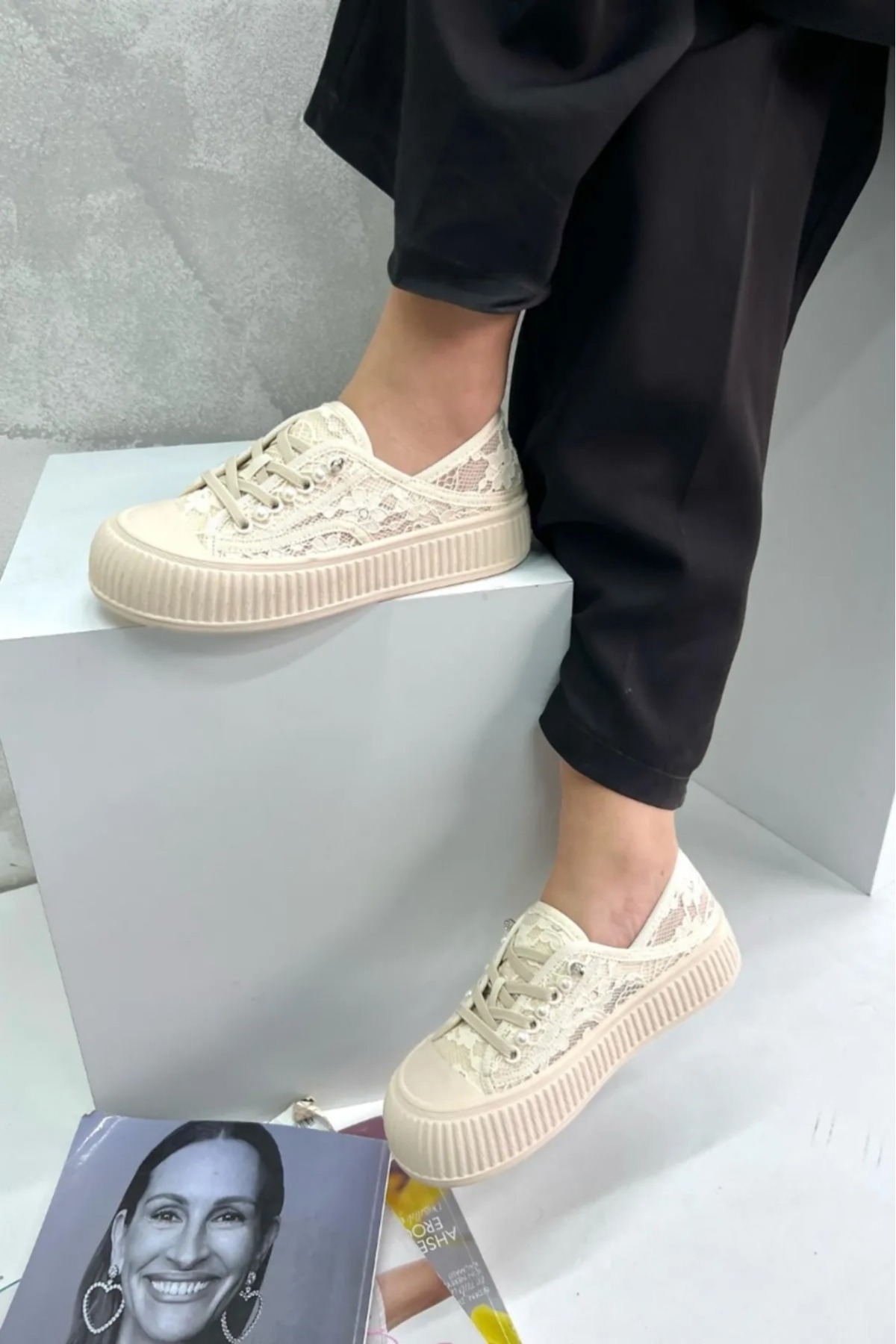 Dantelli Kadın Sneaker / Beden : 39 / Cinsiyet : Kadın / Kız