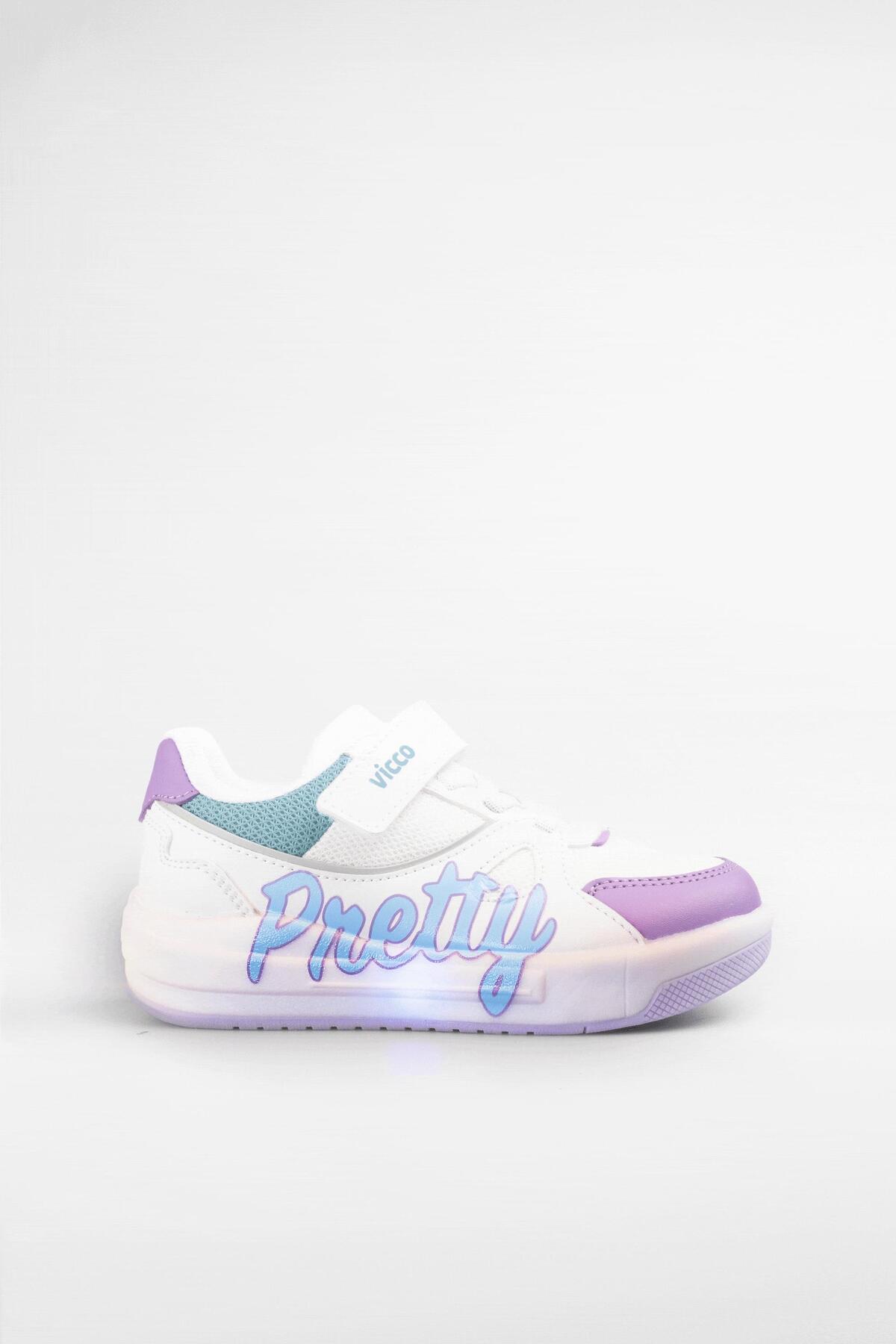 Pretty Işıklı Kız Okul Öncesi Beyaz Sneaker / Beden : 31 / Cinsiyet : Kadın / Kız