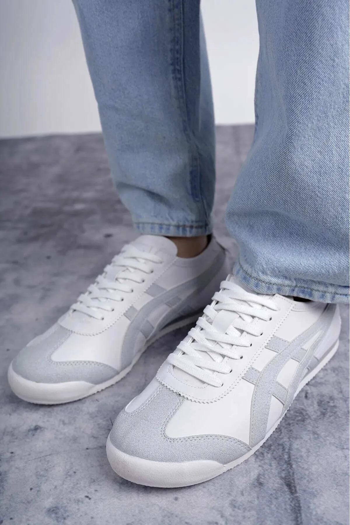 Orthopedix Unisex Sneakers Spor Ayakkabı Beyaz - Gri / Beden : 45 / Cinsiyet : Unisex