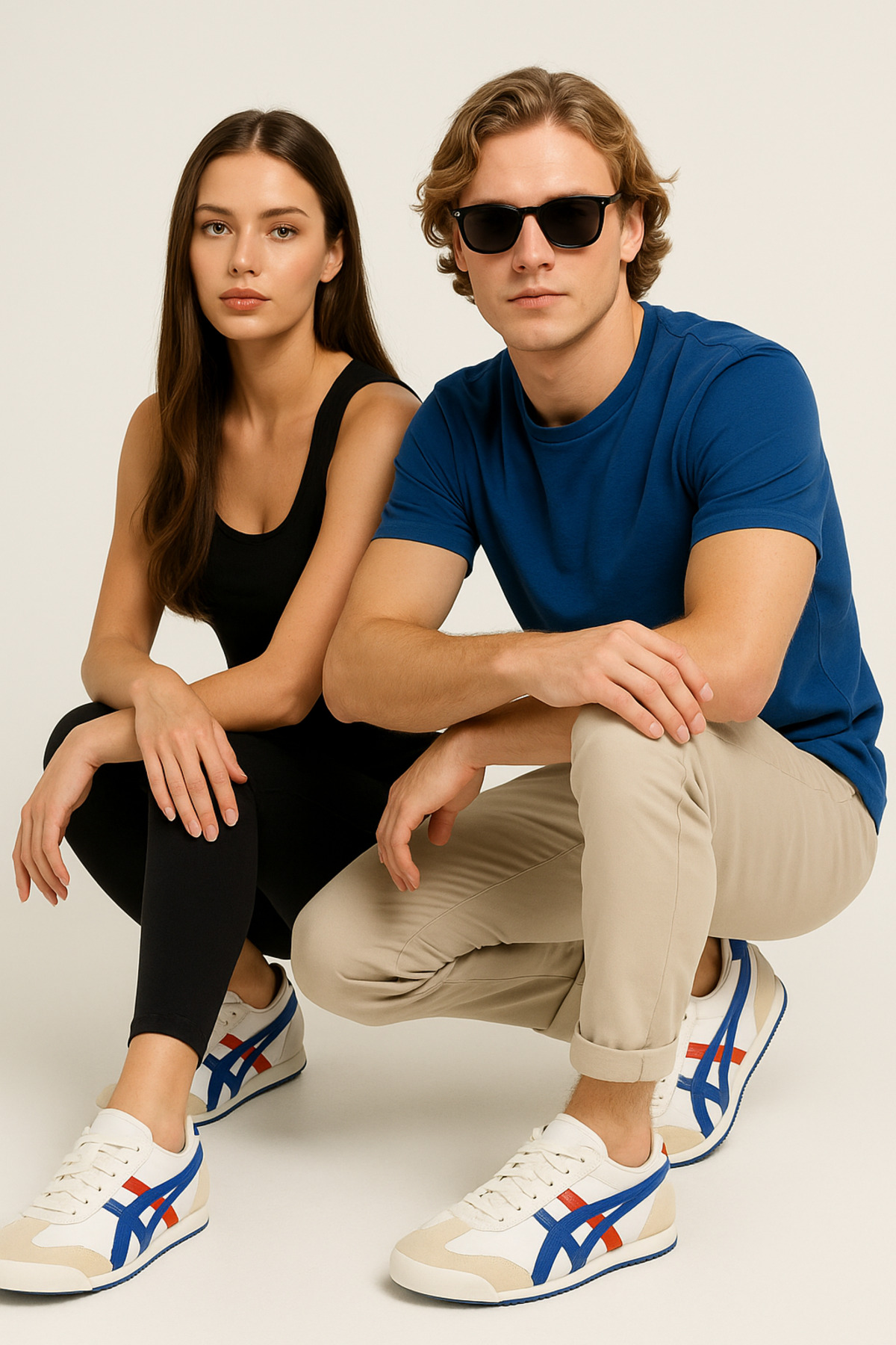 Beyaz Mavi Kırmızı Unisex Sneaker Günlük Spor Ayakkabı / Beden : 41 / Cinsiyet : Kadın / Kız