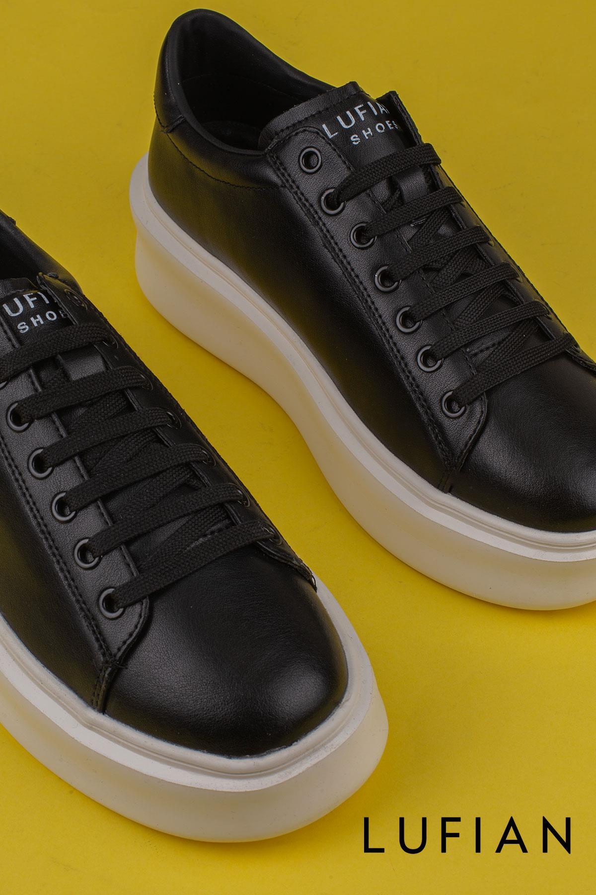 Siyah Gage Erkek Deri Sneaker Ayakkabı / Beden : 40 / Cinsiyet : Erkek