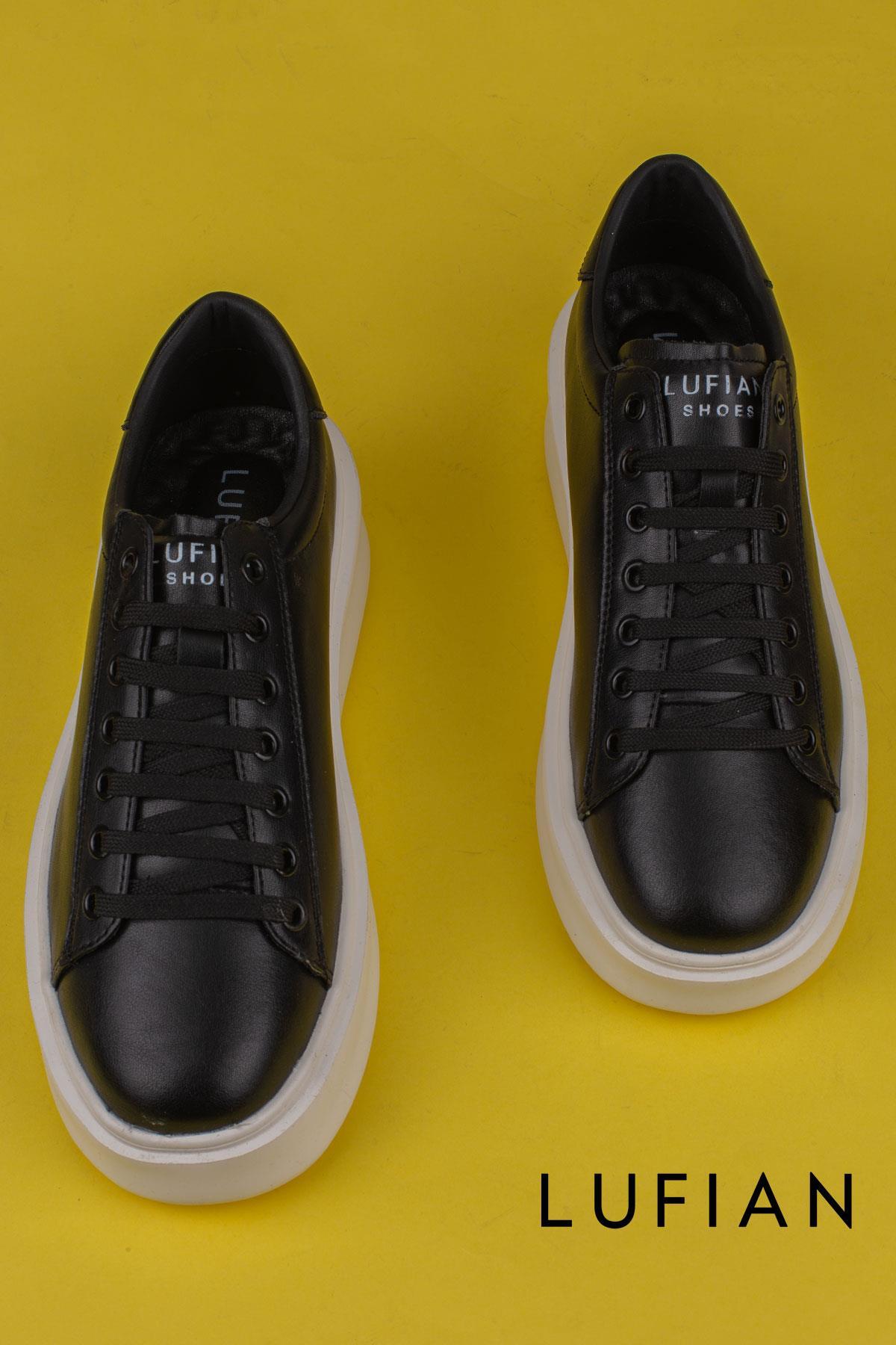 Siyah Gage Erkek Deri Sneaker Ayakkabı / Beden : 41 / Cinsiyet : Erkek