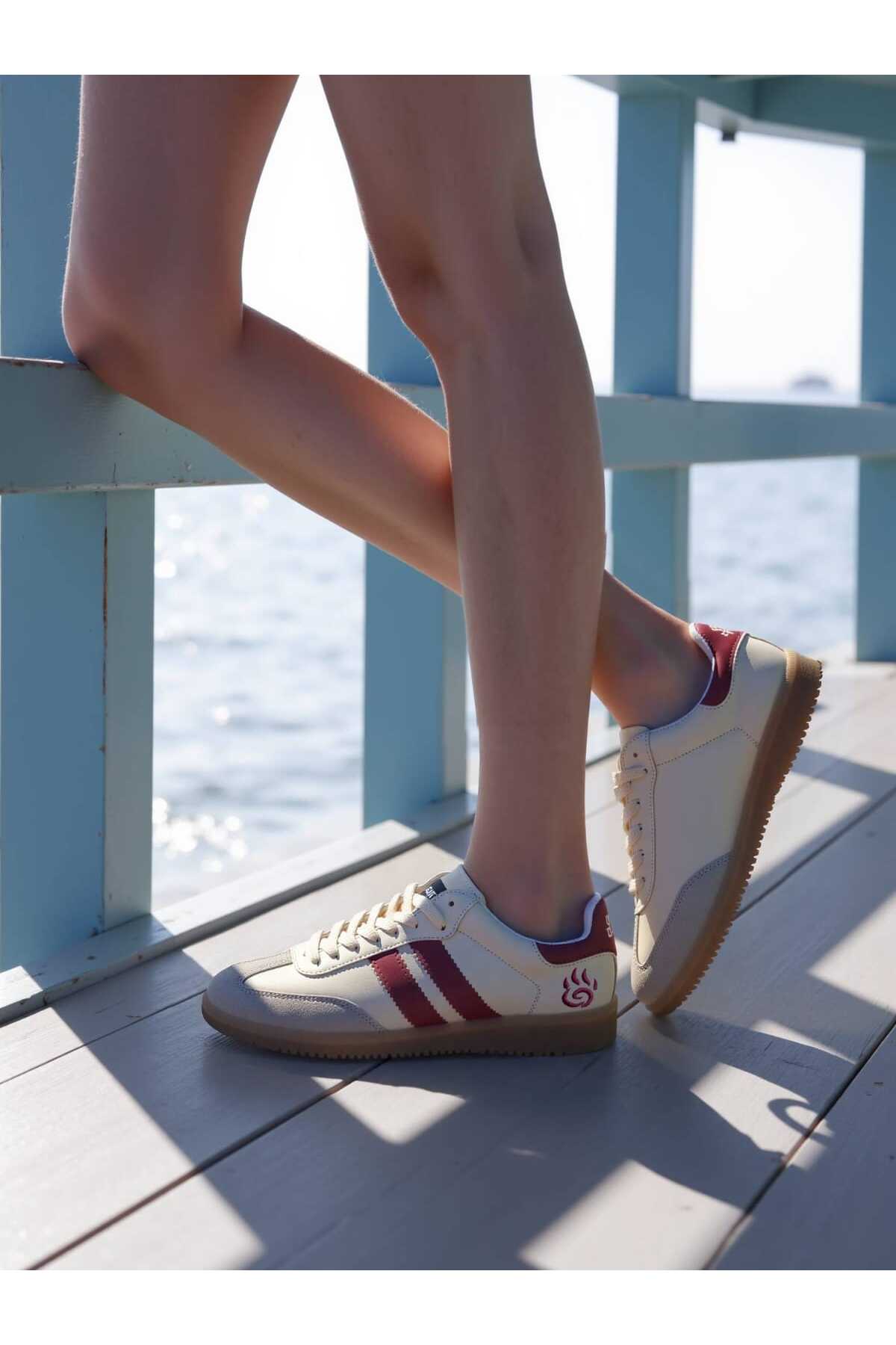 Unisex Yanı Şeritli Bağcıklı Yürüyüş Spor Ayakkabı / Beden : 37 / Cinsiyet : Unisex