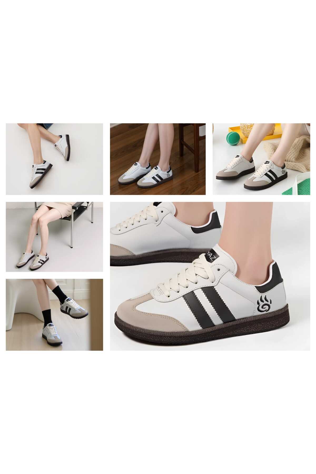 Unisex Yanı Şeritli Bağcıklı Yürüyüş Spor Ayakkabı / Beden : 36 / Cinsiyet : Unisex